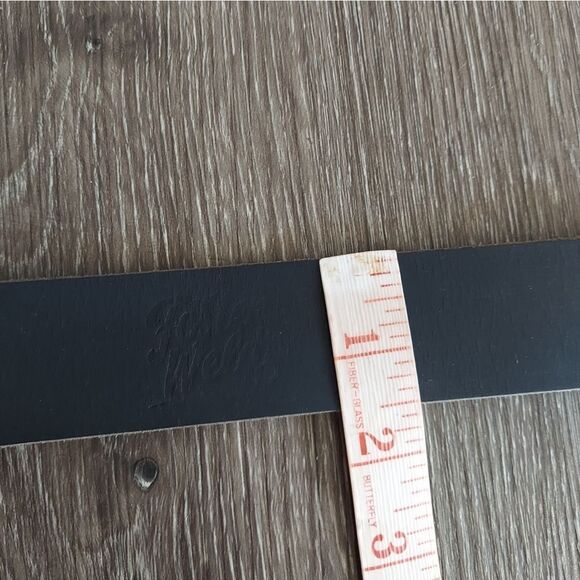 FosterWeld Black Leather Belt With Rectangular Shaped Distressed Buckle XL (36) - Picture 7 of 7